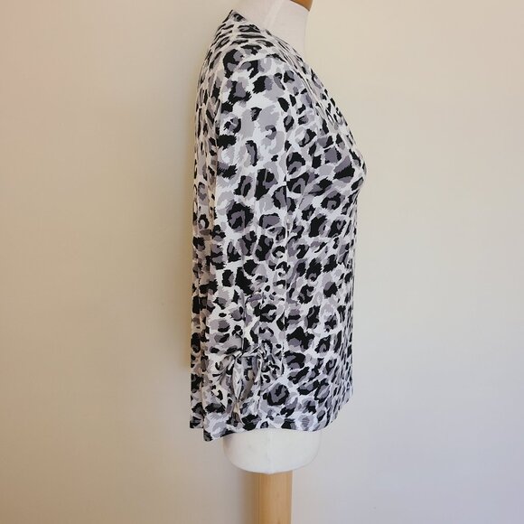 Jones New York Animal Print V Neck Tunic/Top - Picture 4 of 8